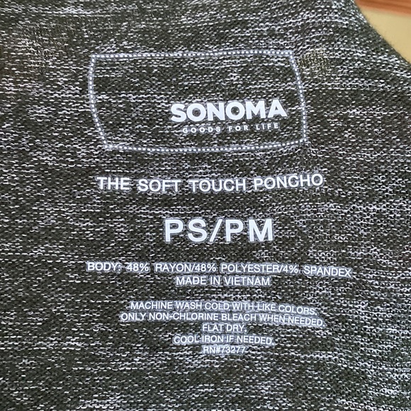 Sonoma Oversized V-neck Soft Touch Poncho Shirt Top - Picture 7 of 7
